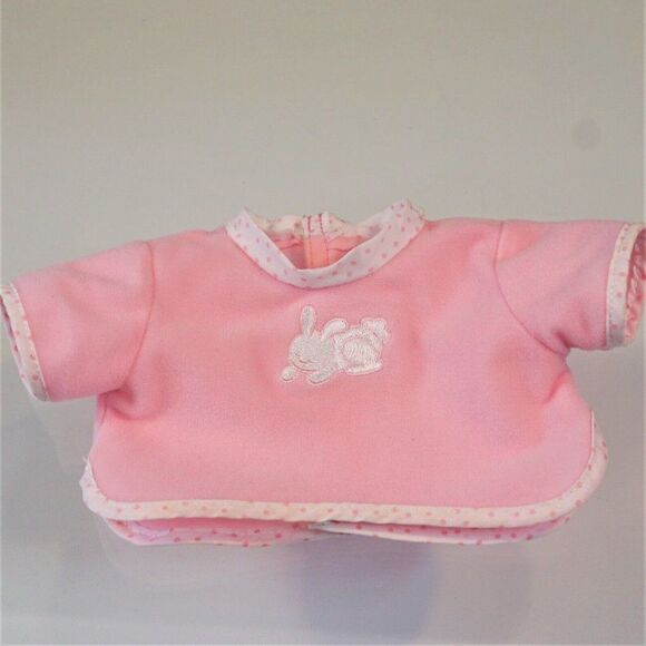 Vintage Doll Bonnet Hat And Pajama Top With Bunny Applique - Picture 8 of 9